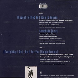 Bryan Adams - I'd Died And Gone To Heaven - Maxi Single Bryan Adams - I'd Died And Gone To Heaven - Maxi Single