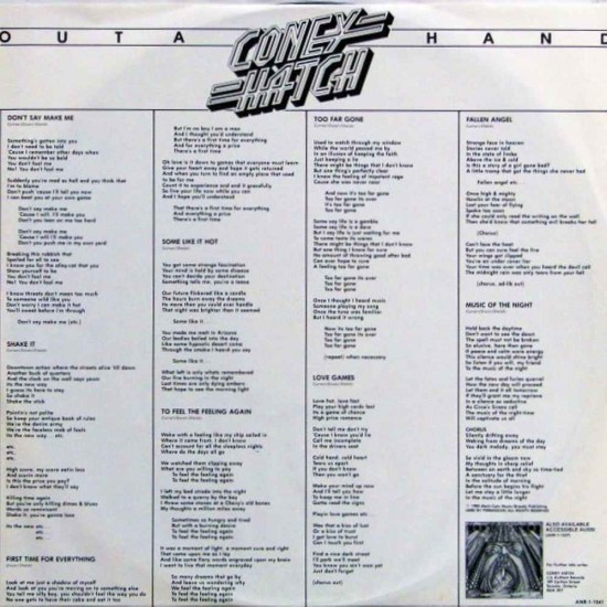 Coney Hatch - Outa Hand