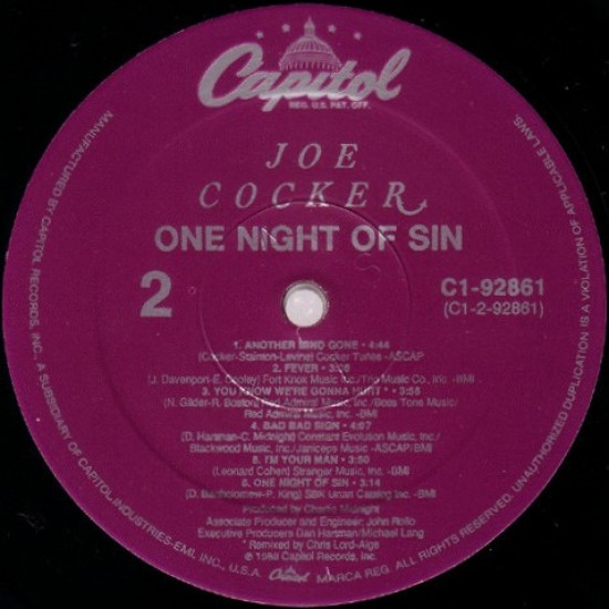 Joe Cocker - One Night Of Sin Joe Cocker - One Night Of Sin