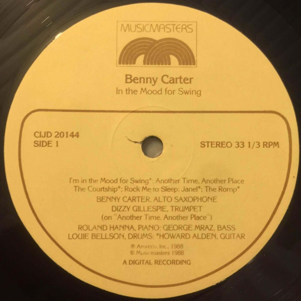 Benny Carter - In The Mood For Swing - 1988 I Plak Sesi