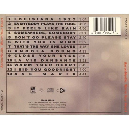 Aaron Neville : Warm Your Heart > CD