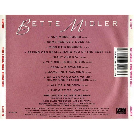 Bette Midler : Some People's Lives > CD