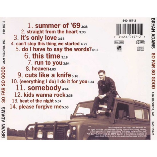 Bryan Adams : So Far So Good > CD Bryan Adams : So Far So Good > CD