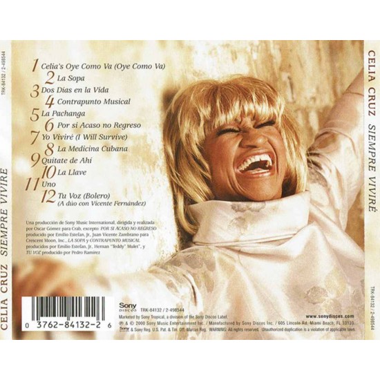 Celia Cruz : Siempre Vivire > CD