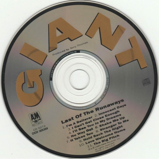 Giant : Last Of The Runaways > CD Giant : Last Of The Runaways > CD