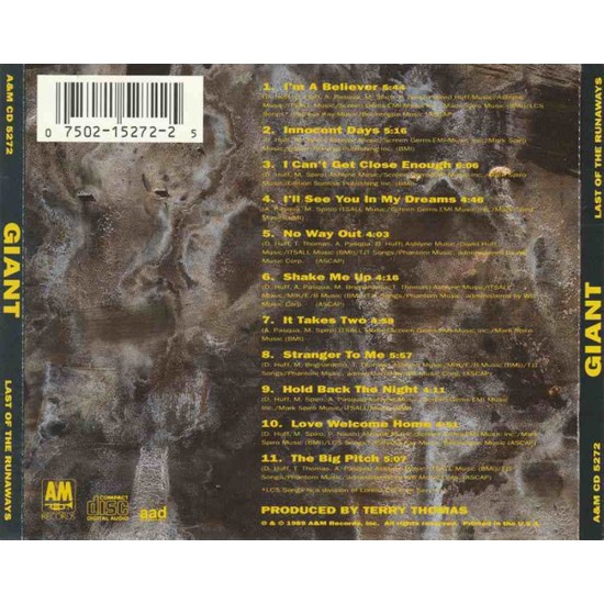 Giant : Last Of The Runaways > CD Giant : Last Of The Runaways > CD