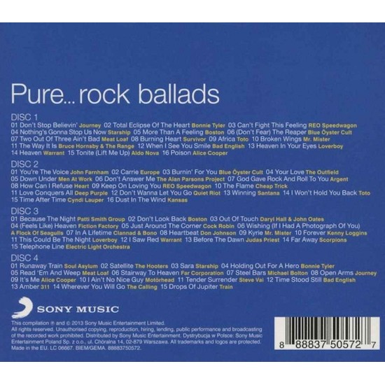 Various Artist : Pure Rock Ballads > CD Various Artist : Pure Rock Ballads > CD