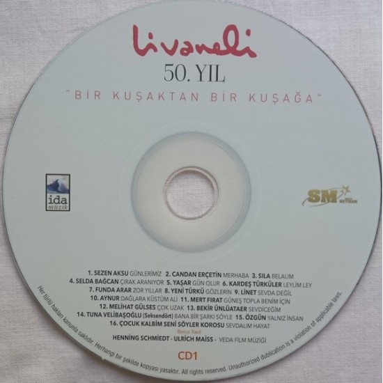 Zülfü Livaneli : 50. yıl Bir Kuşaktan Bir Kuşağa > CD Zülfü Livaneli : 50. yıl Bir Kuşaktan Bir Kuşağa > CD